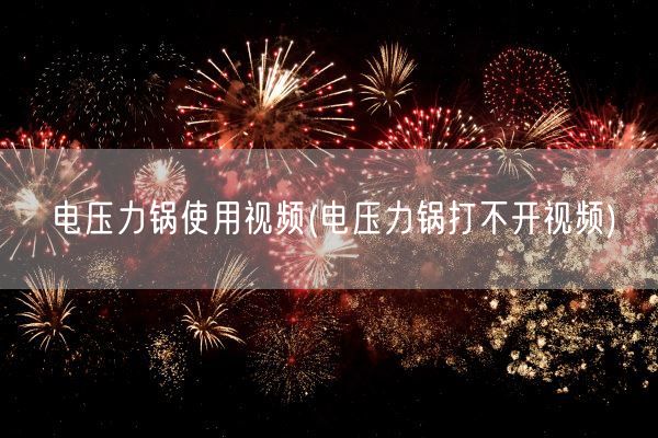 电压力锅使用视频(电压力锅打不开视频)(图1)