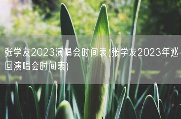 张学友2023演唱会时间表(张学友2023年巡回演唱会时间表)(图1) 张学友2023演唱会时间表(张学友2023年巡回演唱会时间表)(图1)