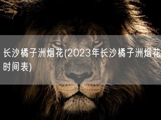 长沙橘子洲烟花(2023年长沙橘子洲烟花时间表)(图1)
