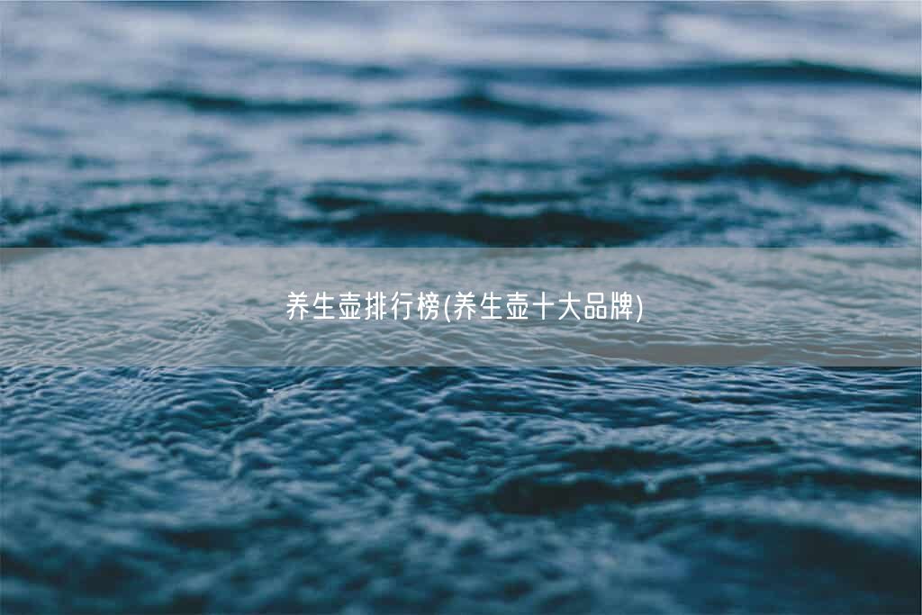 养生壶排行榜(养生壶十大品牌)(图1)