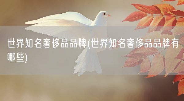世界知名奢侈品品牌(世界知名奢侈品品牌有哪些)(图1) 世界知名奢侈品品牌(世界知名奢侈品品牌有哪些)(图1)